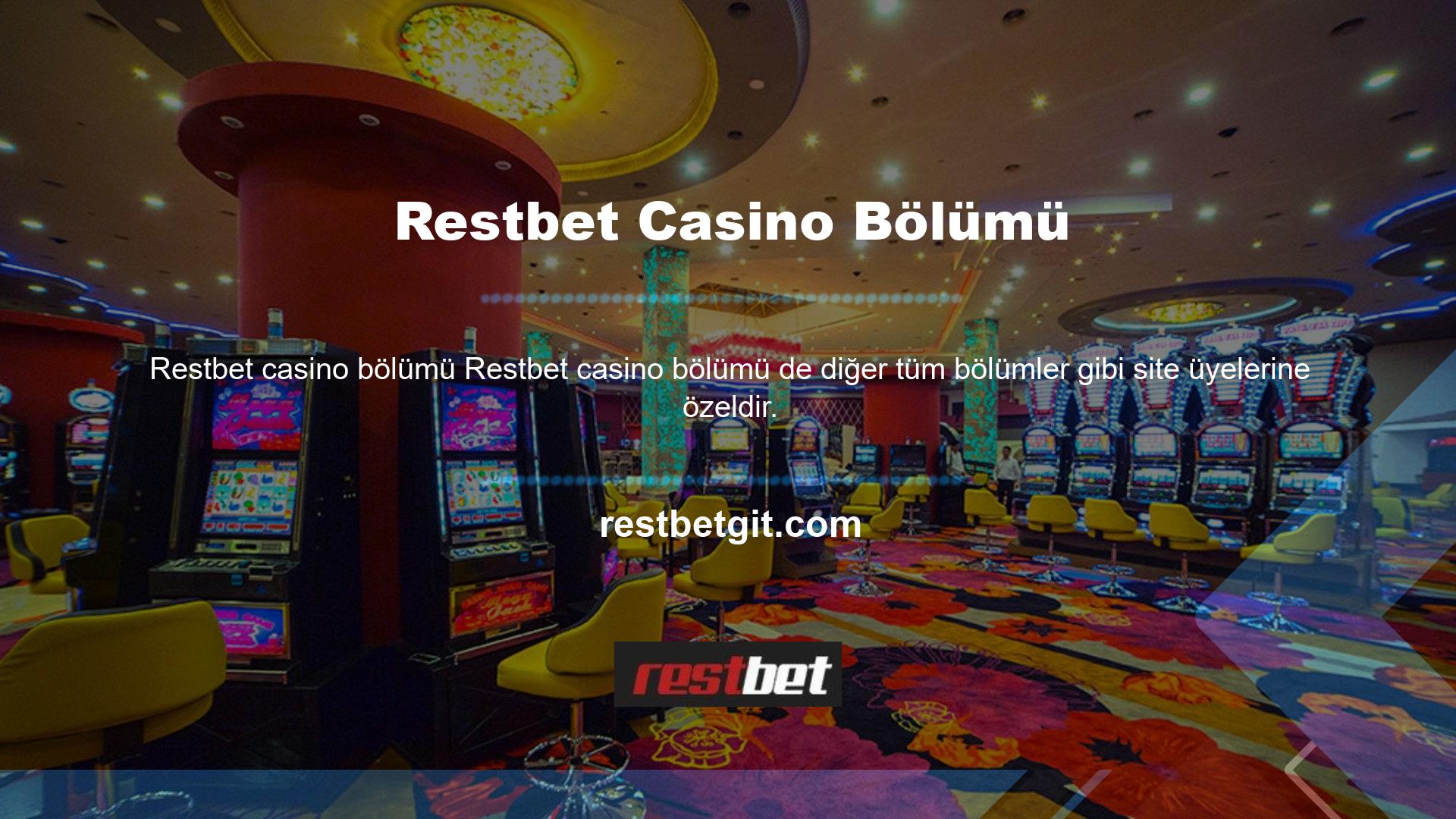 Casino tutkunlarının Restbet Casino'nun keyfini çıkarabilmeleri için sitemize kayıt olmaları gerekmektedir
